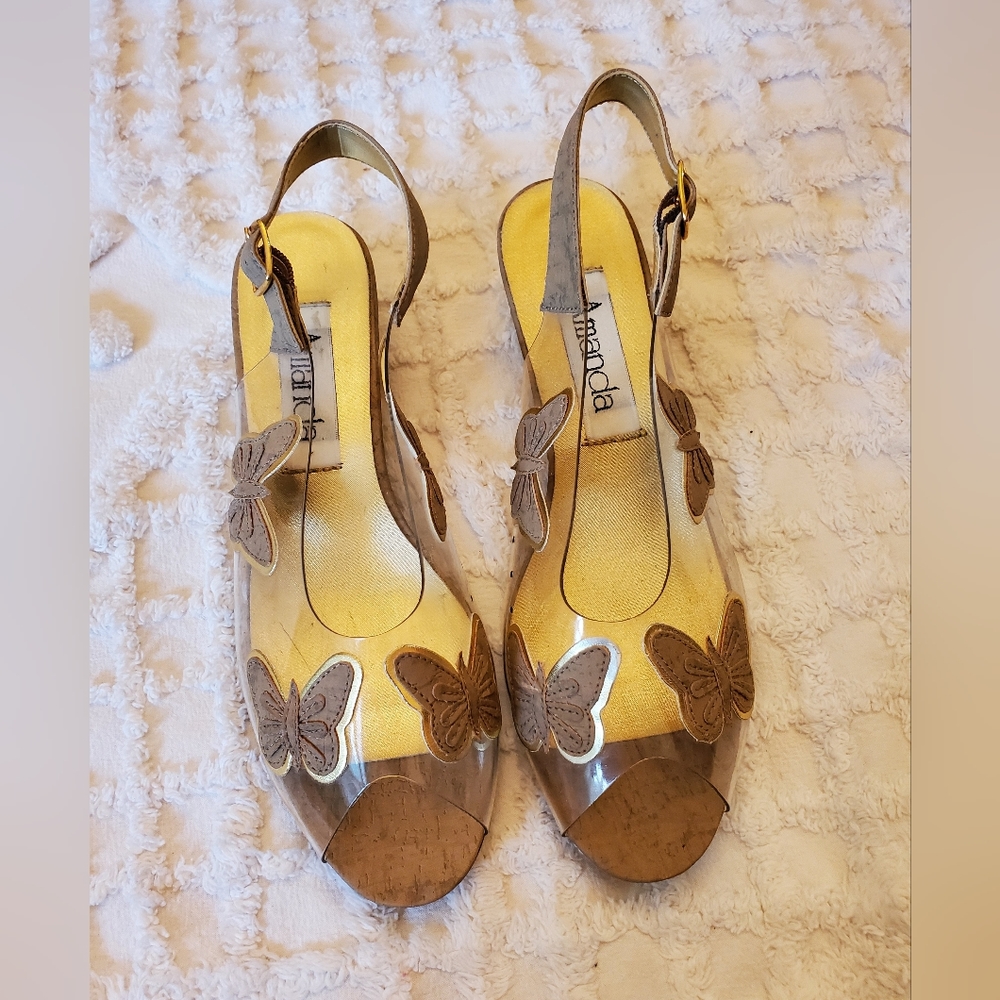 Amanda Clear Slingback Butterfly Shoes